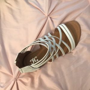 White Strappy Gladiator Sandals -